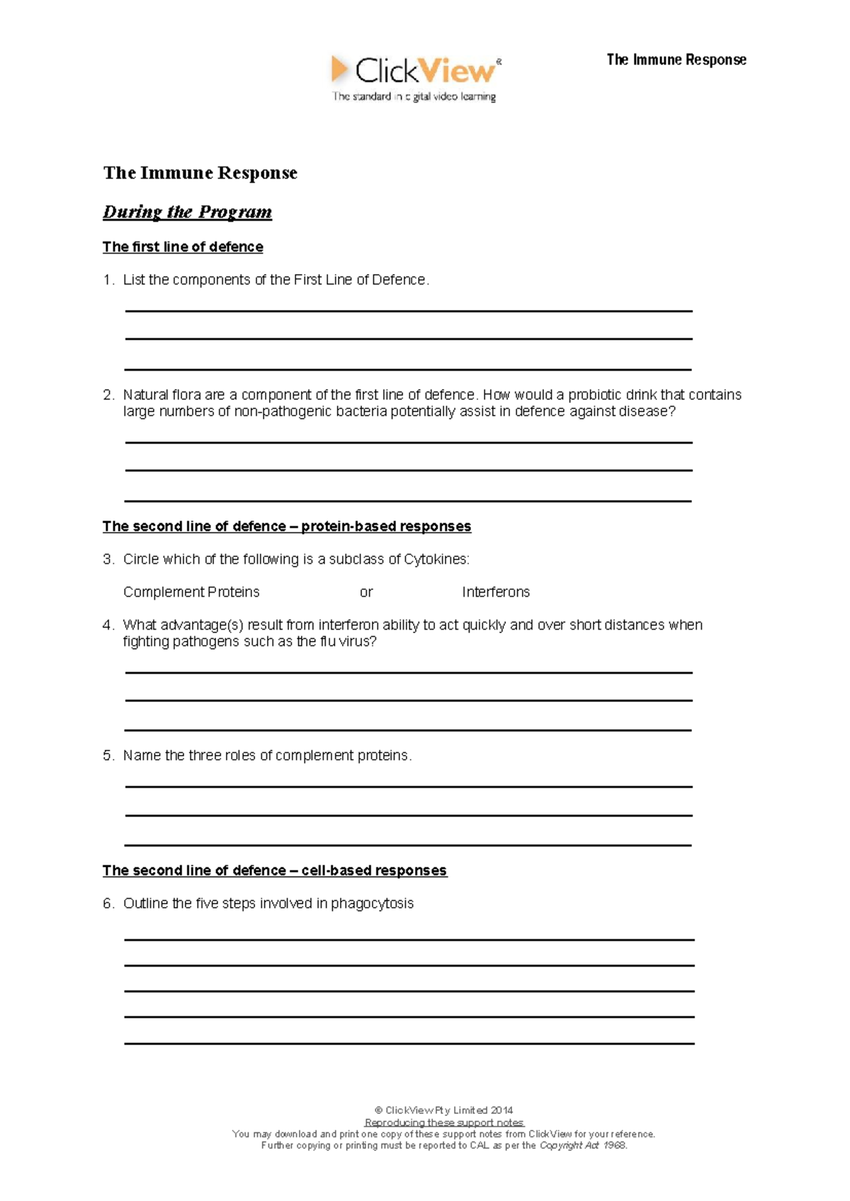 The Immune Response: Key Concepts and Notes for BIO 101 Final Exam ...