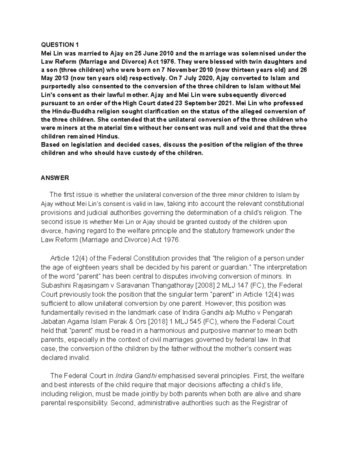 MILS 2024: Past Year Exam Questions and Answers Analysis - Studocu