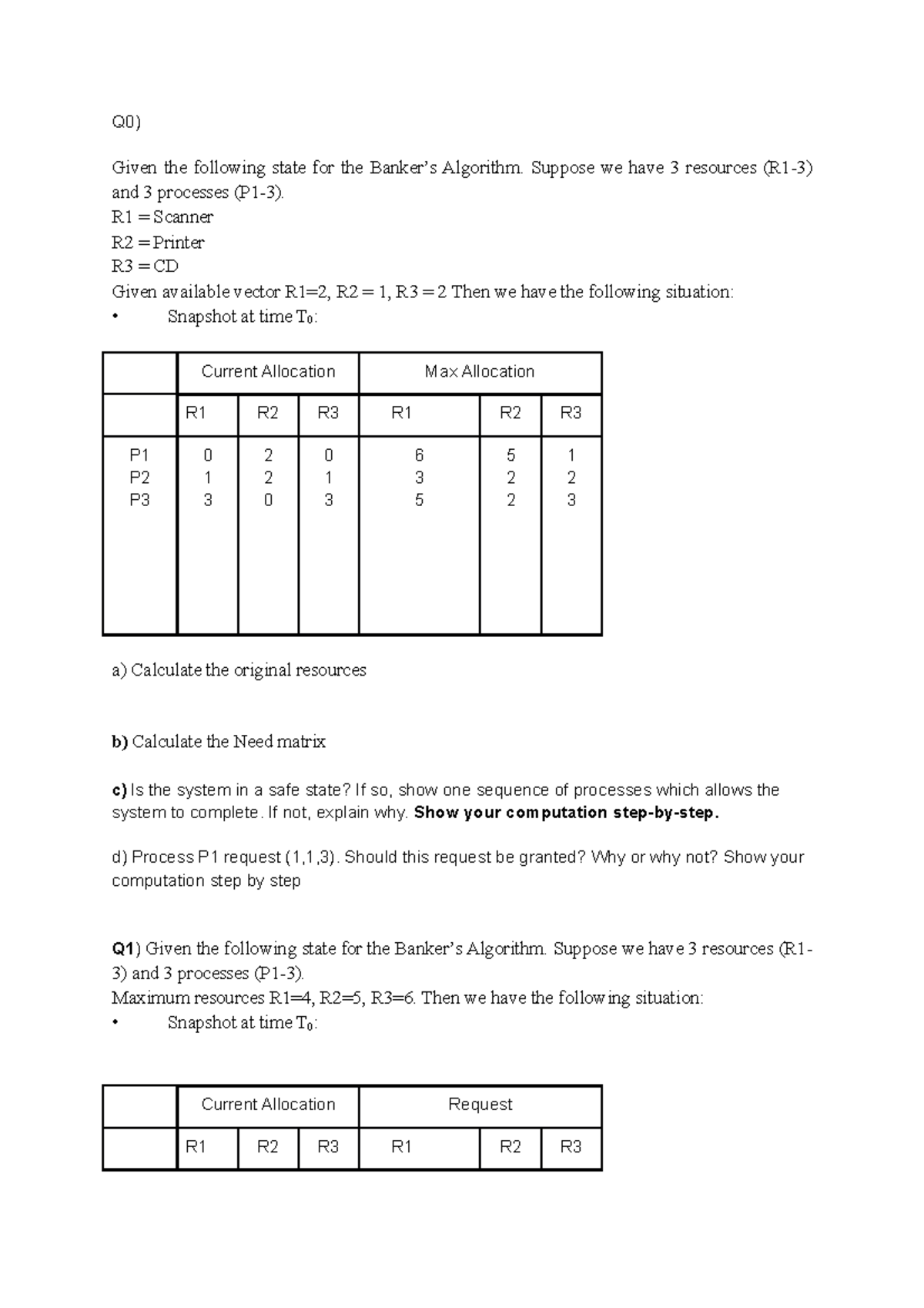 WS3.2-Banker’s Algorithm: Analyzing Deadlock Situations - Studocu