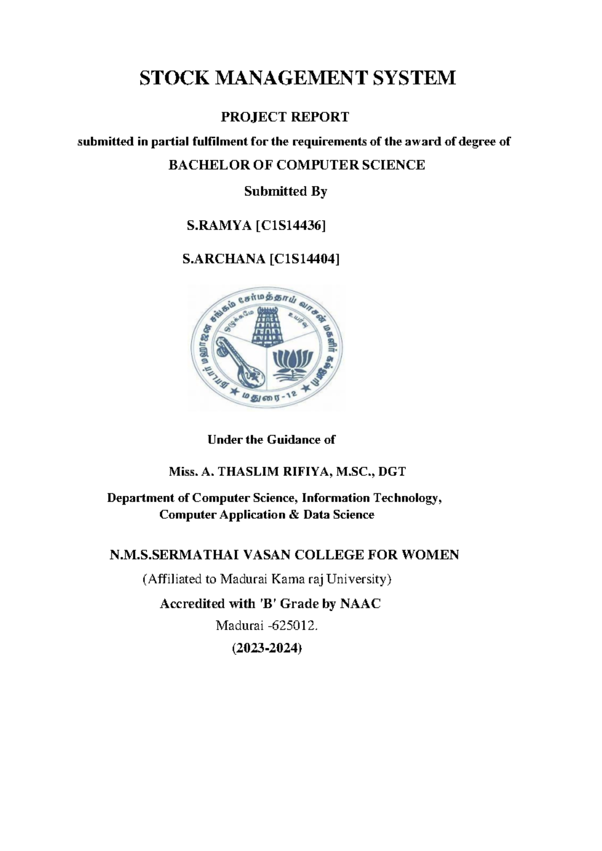 advance software engineering - STOCK MANAGEMENT SYSTEM PROJECT REPORT ...