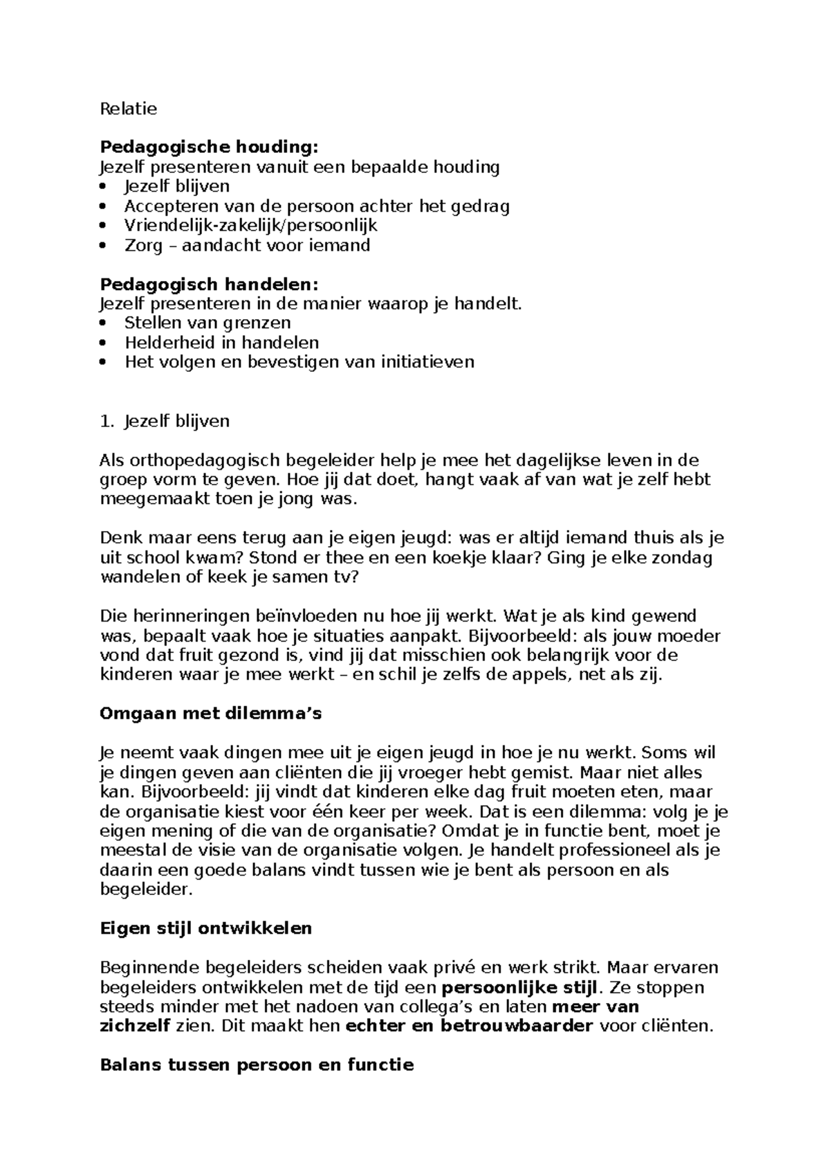 pedagogisch-handelen-en-zelfpresentatie-in-orthopedagogiek-opg-studocu