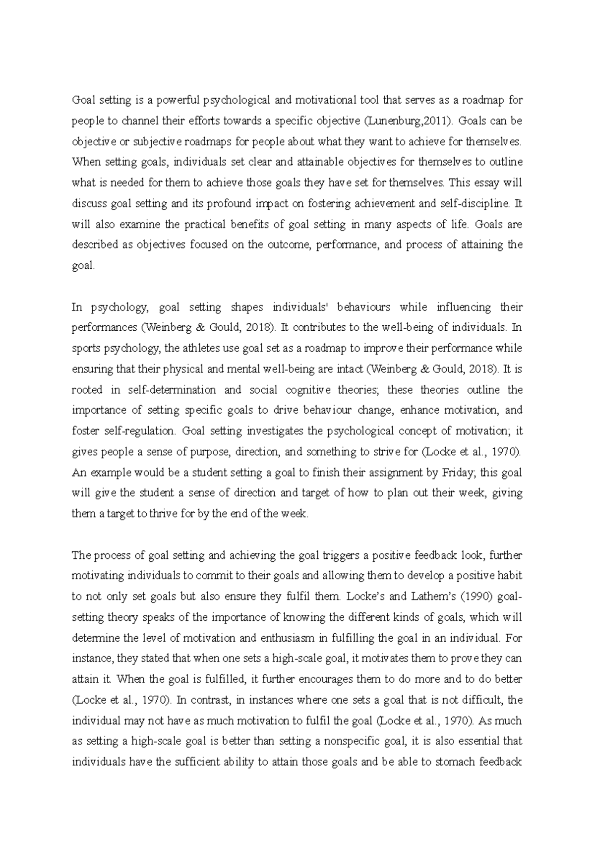 Goal Setting Essay: Understanding Its Impact on Achievement ...