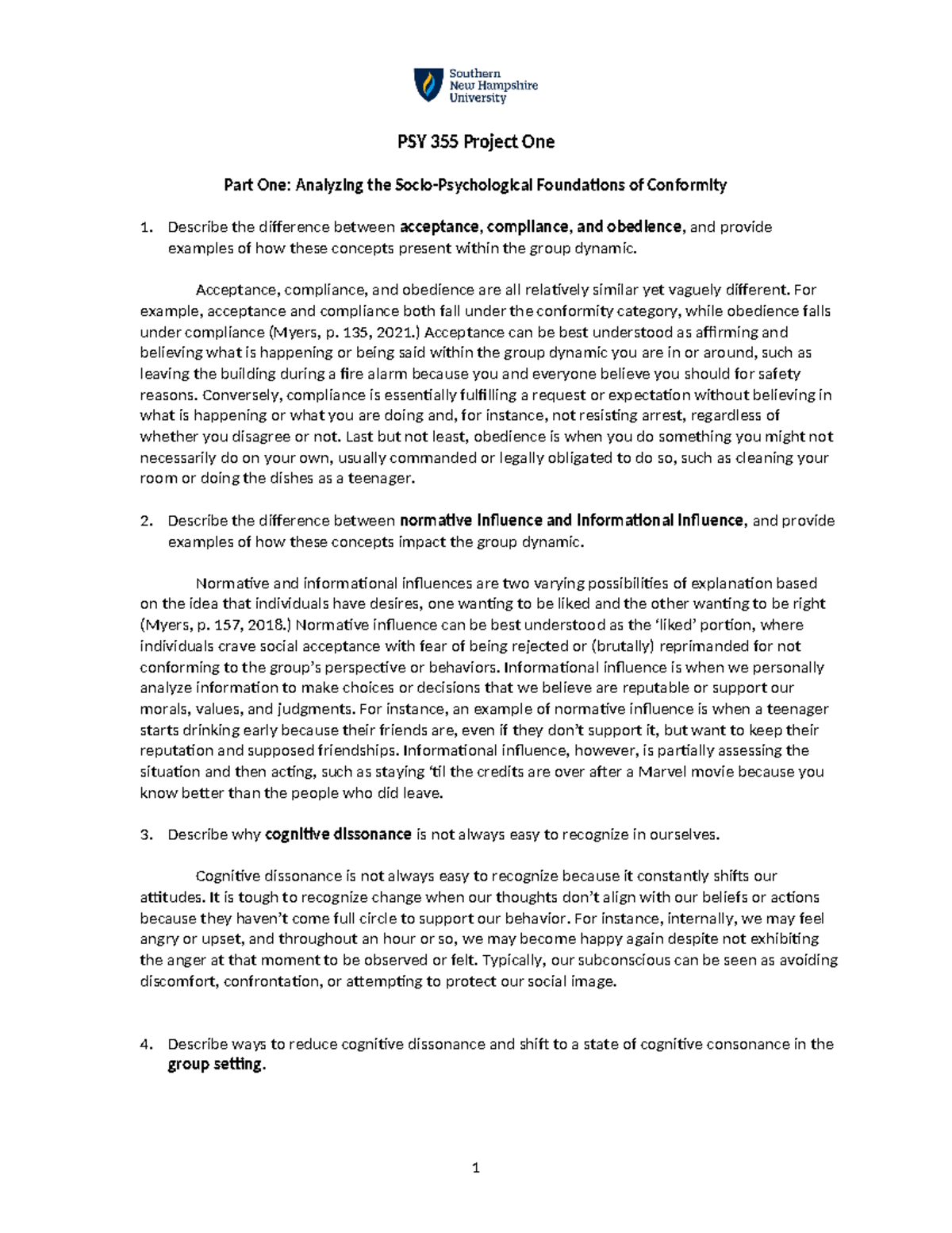 PSY 355 Project One FIN 12 - PSY 355 Project One Part One: Analyzing ...