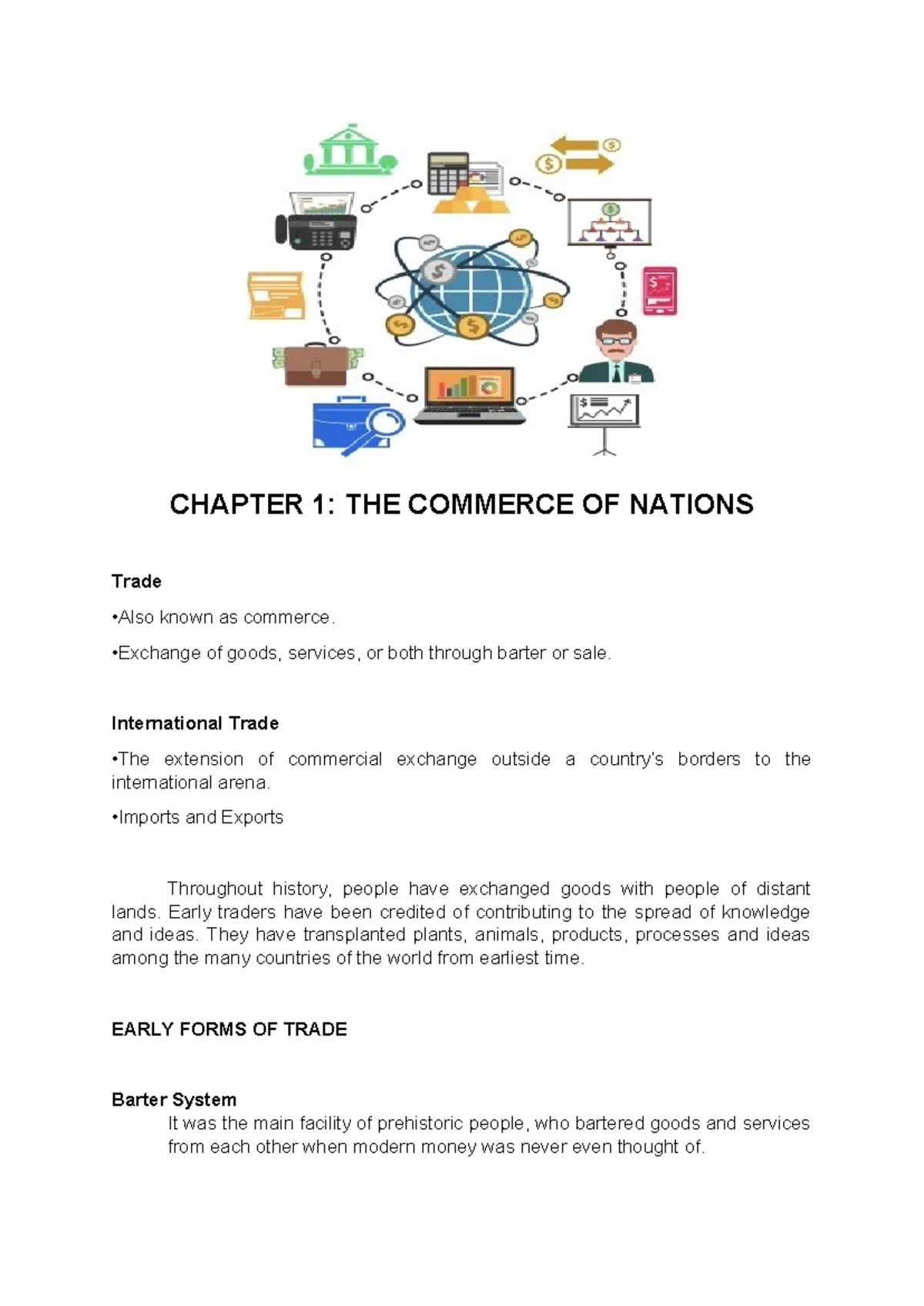 CHAPTER 1: THE COMMERCE OF NATIONS - History of Trade (1004) - Studocu