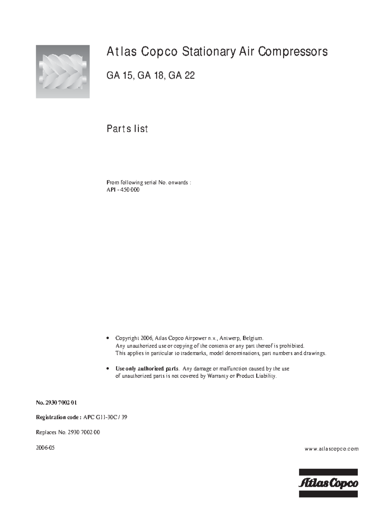 GA 15, GA 18, GA 22 Parts List - API 450 (2006 Edition) - Studocu