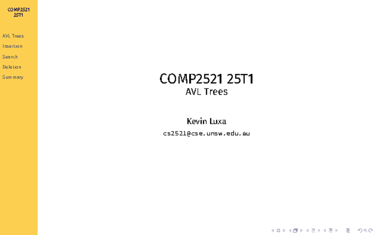 COMP2521 25T1 AVL Trees: Insertion, Search, and Deletion Summary - Studocu