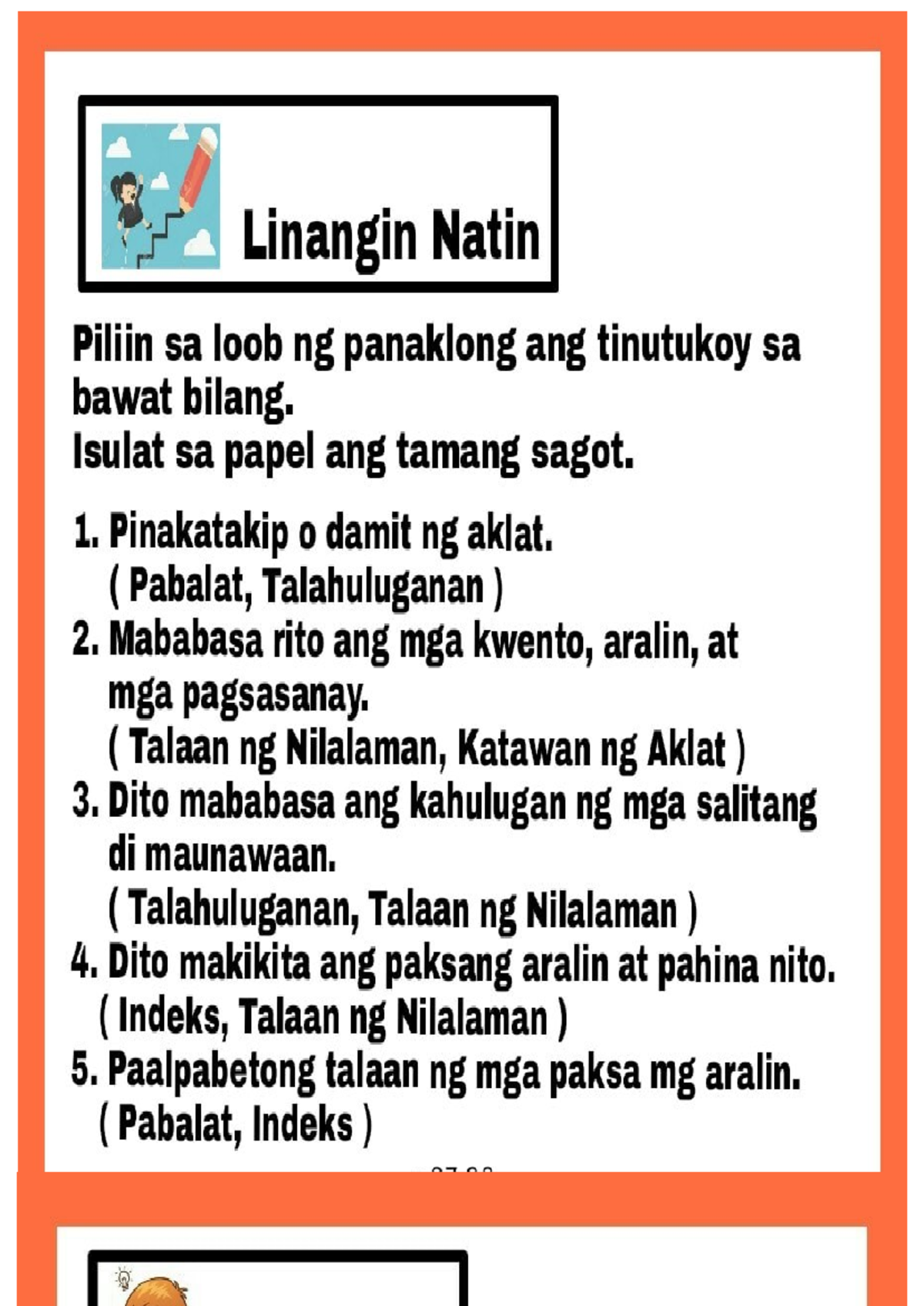 Pagsusuri ng Nilalaman ng Aklat: Mga Talaan at Glosaryo - Studocu