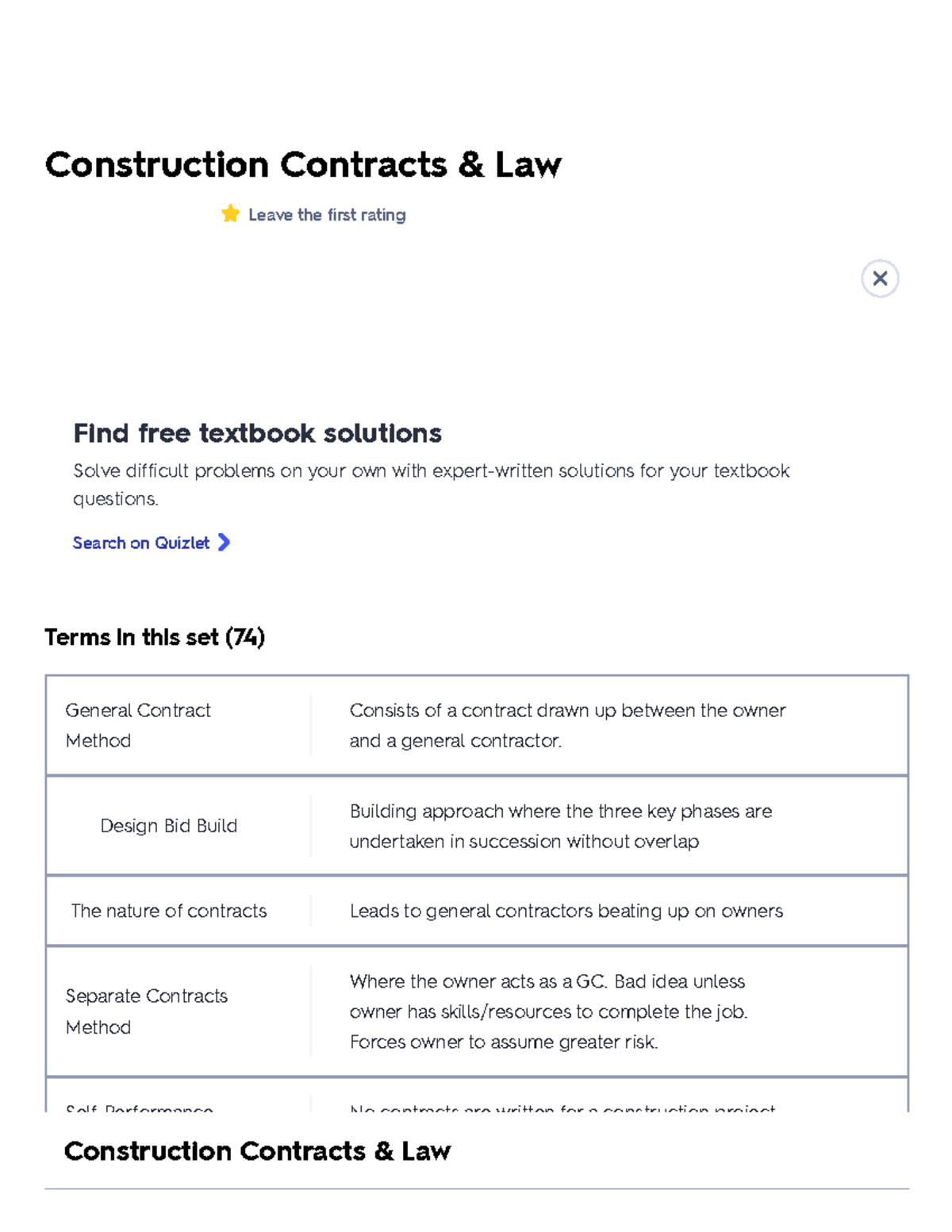 Construction Contracts Law: Key Concepts and Methods - Notes 18 - Studocu