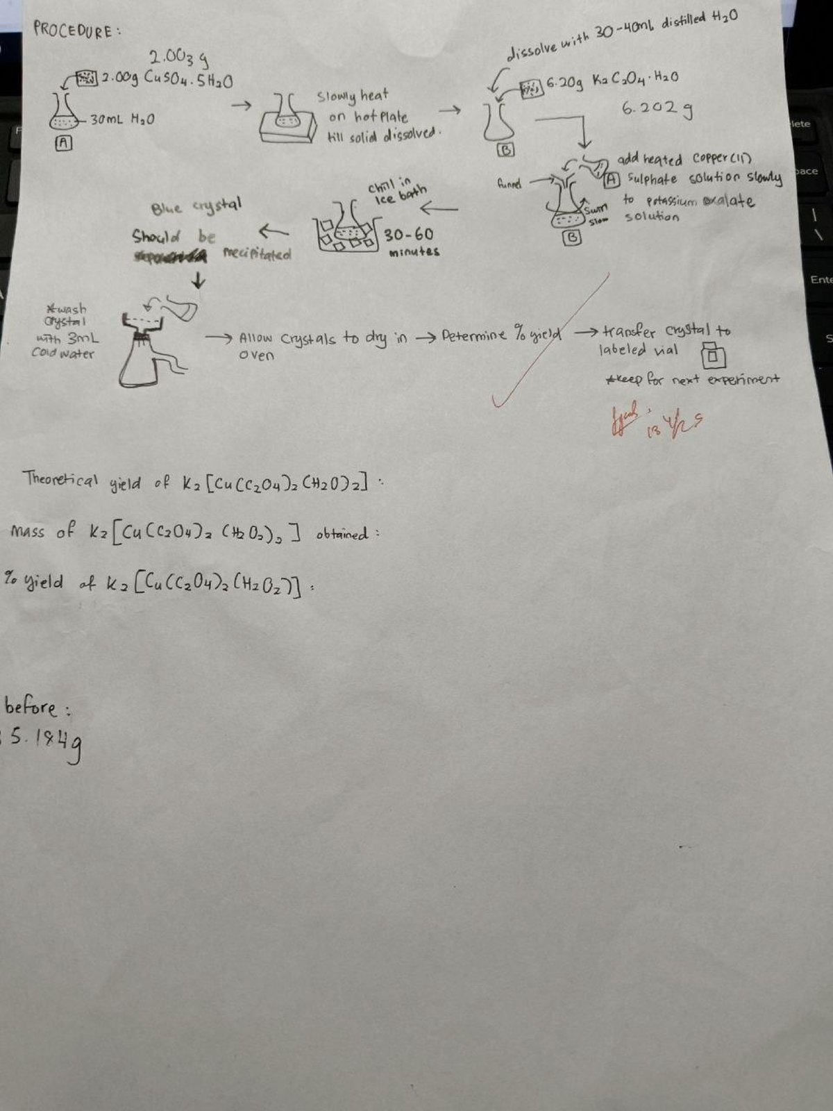 Lab experiment 4 jotter - Introductory Inorganic Chemistry - PROCEDYpE ...