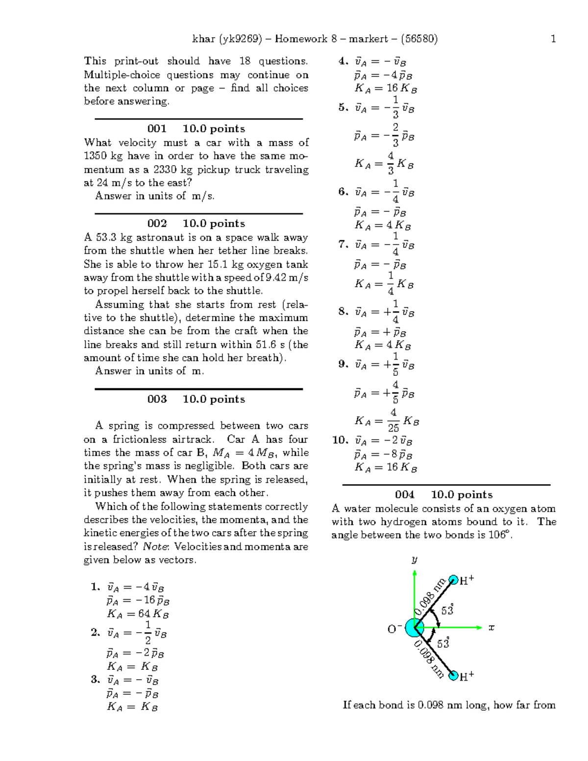 PHY 301 Homework #5 Solutions and Explanations - Studocu
