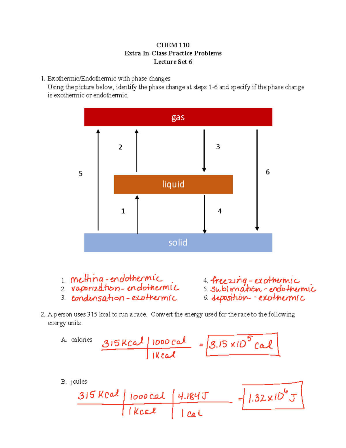 CHEM 110: Lecture 6 Practice Problems and Solutions - Studocu