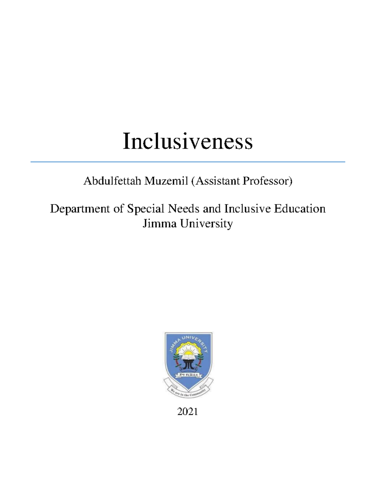 **ESS 310: Inclusiveness in Special Needs Education - Overview and Key ...
