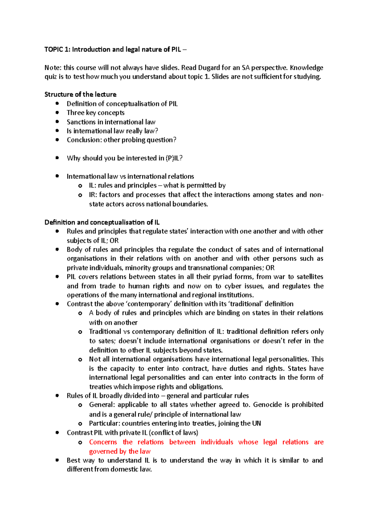 PIL Lectures - Lecture notes for up to end of august for PIL - TOPIC 1 ...