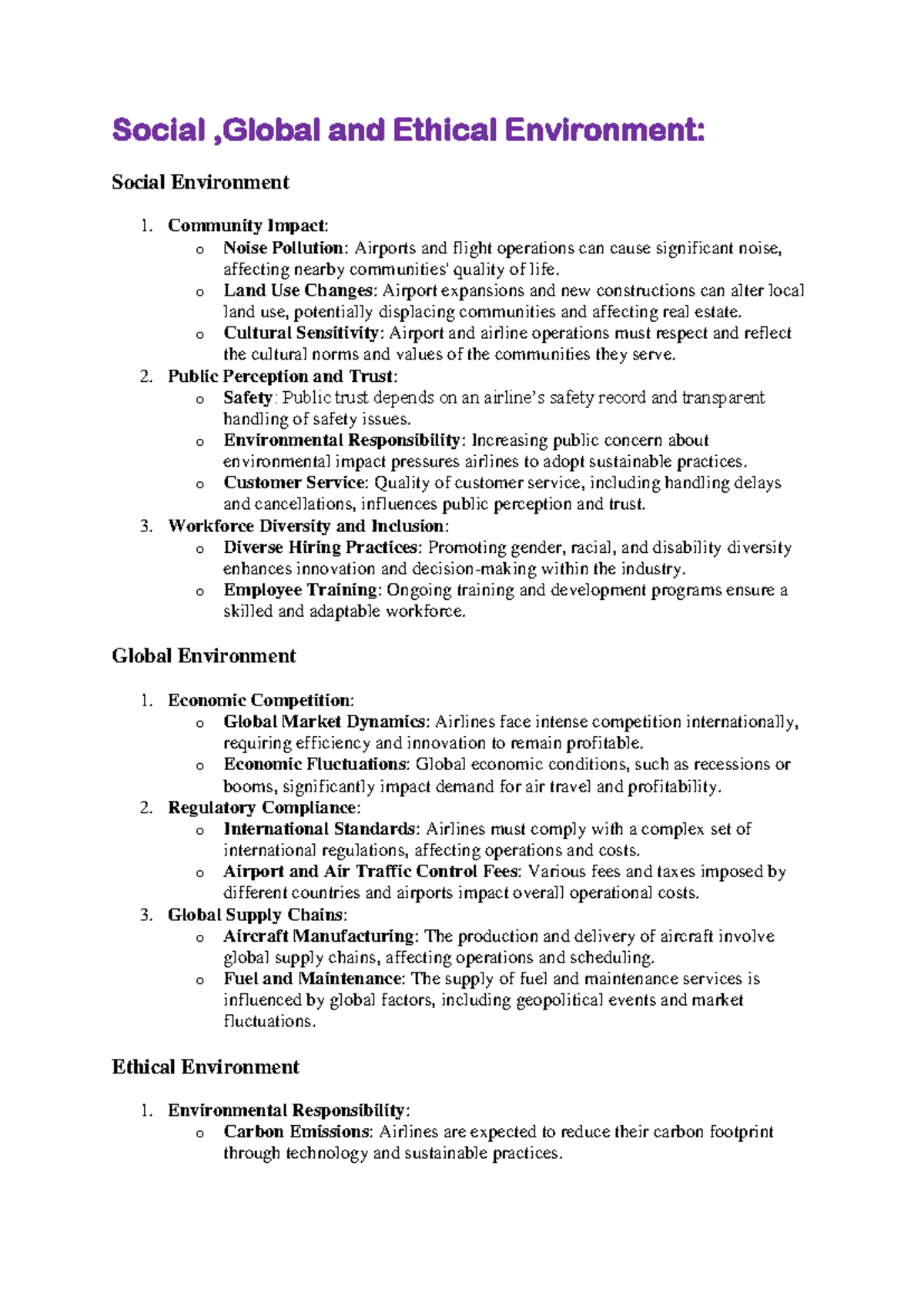 Social, Ethical, and Global Environment Analysis - Course Code: SEG101 ...