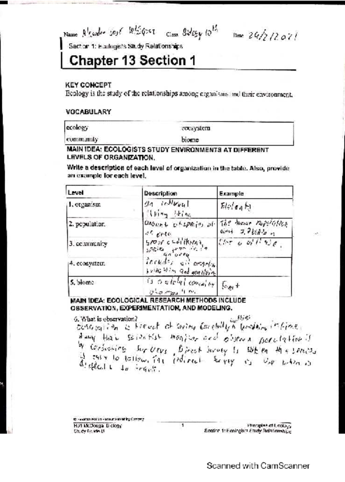 Ecology Study Guide B: Chapter 13 - Ecologists & Energy Pyramids - Studocu