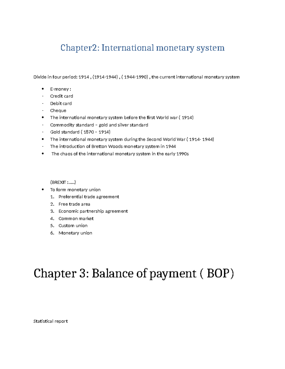 International Finance - Chapters 2 to 5 Overview and Key Concepts - Studocu