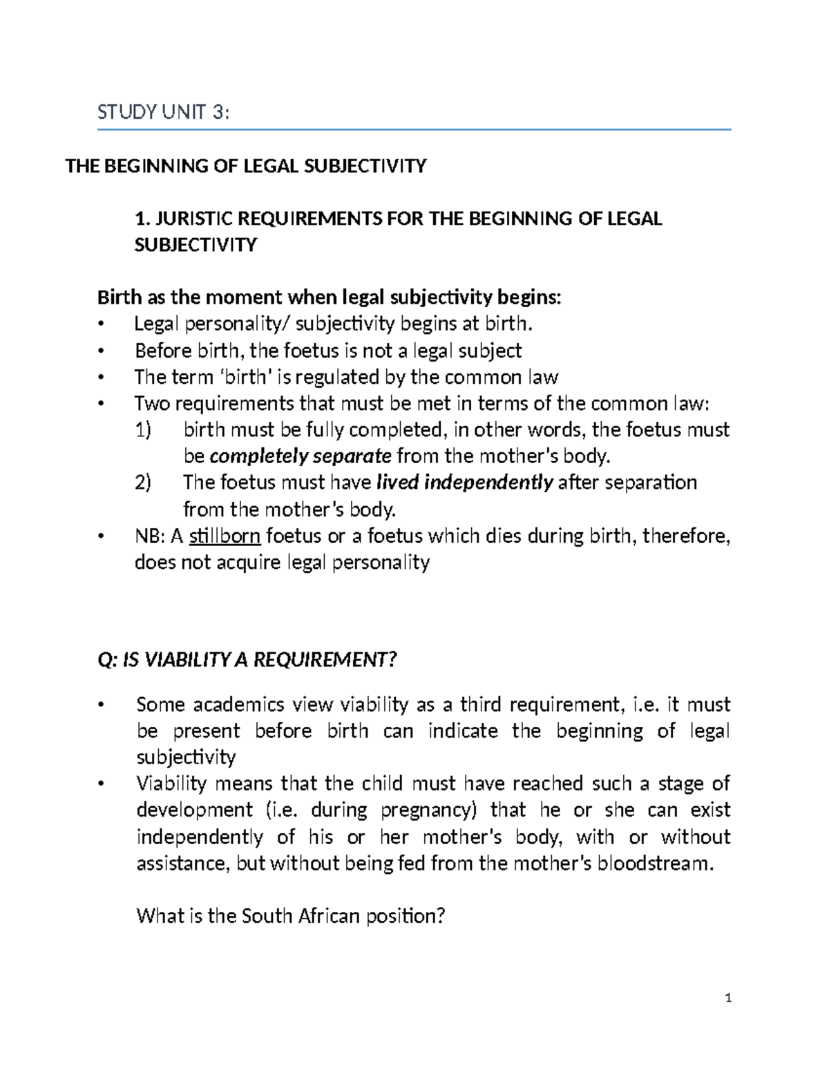 2021 LOP Study UNIT 3 classnotes ZF 4 March 2021 - STUDY UNIT 3: THE ...