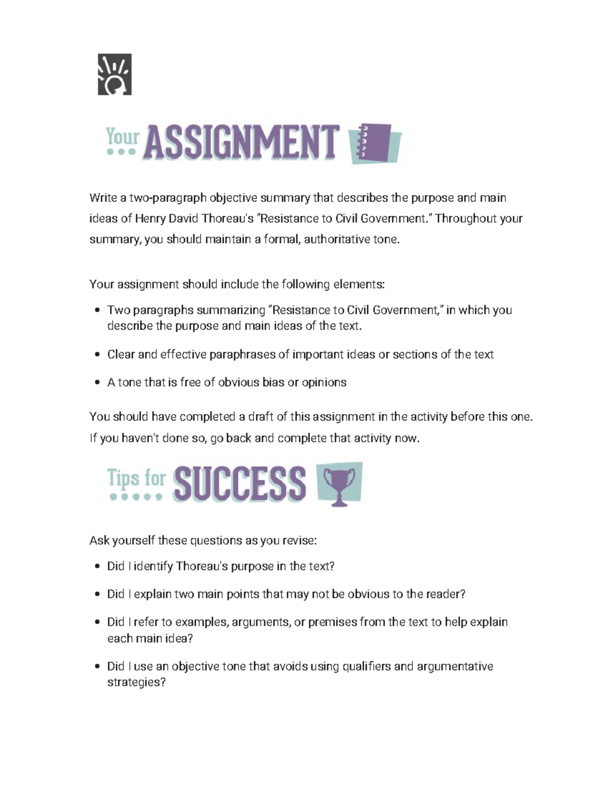 2.3.9 Practice - Complete Your Assignment (Practice) - Write a two ...