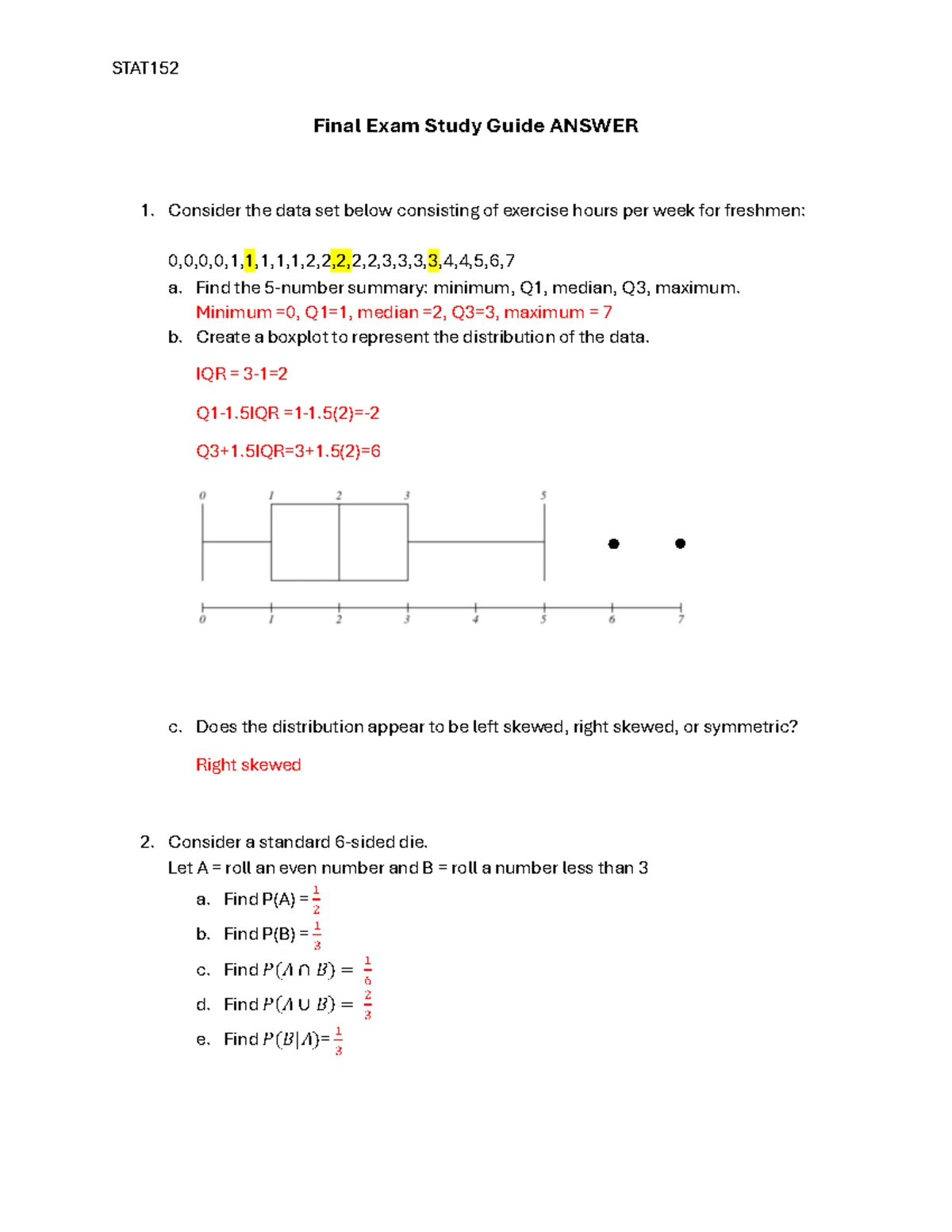 STAT152 Final Exam Study Guide: Hypothesis Testing & Data Analysis ...