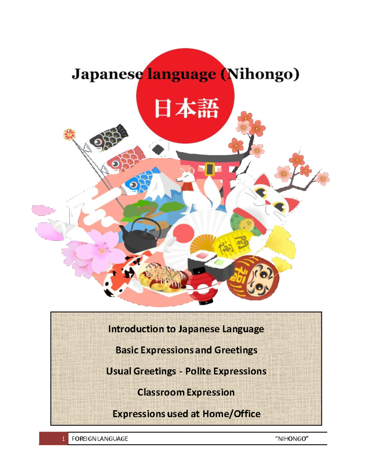 WEEK 2 Introduction to Japanese Language (Basic Greetings - Aisatsu ...