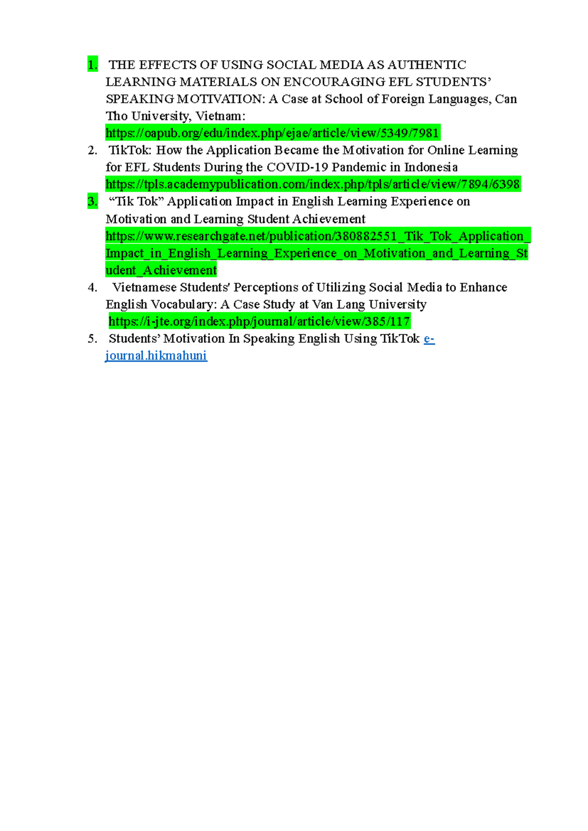 THE Effects OF Using Social Media AS Authentic Learning Materials ON ...