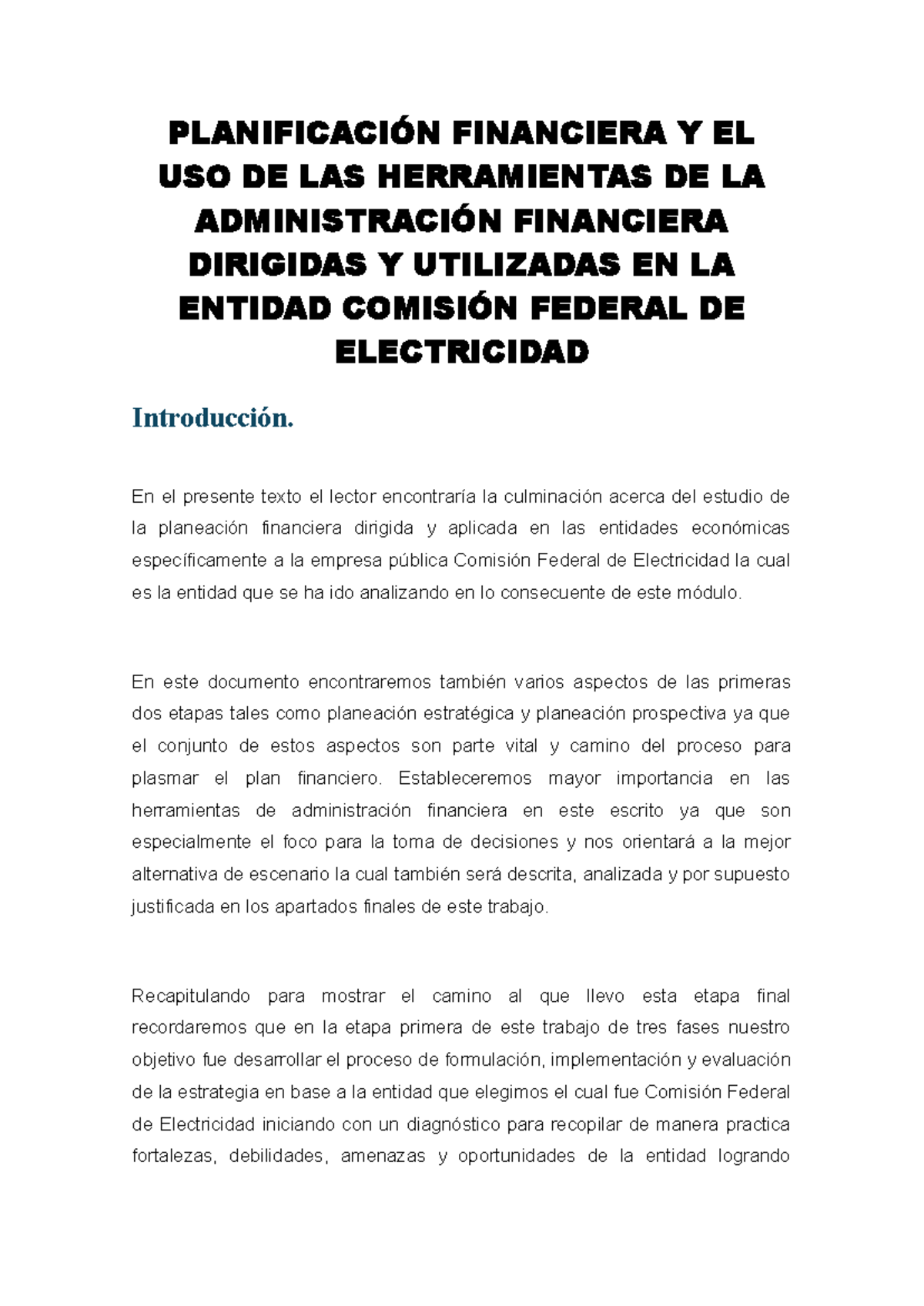 M2U3A3 Planificación Financiera Y EL USO DE LAS Herramientas DE LA ...
