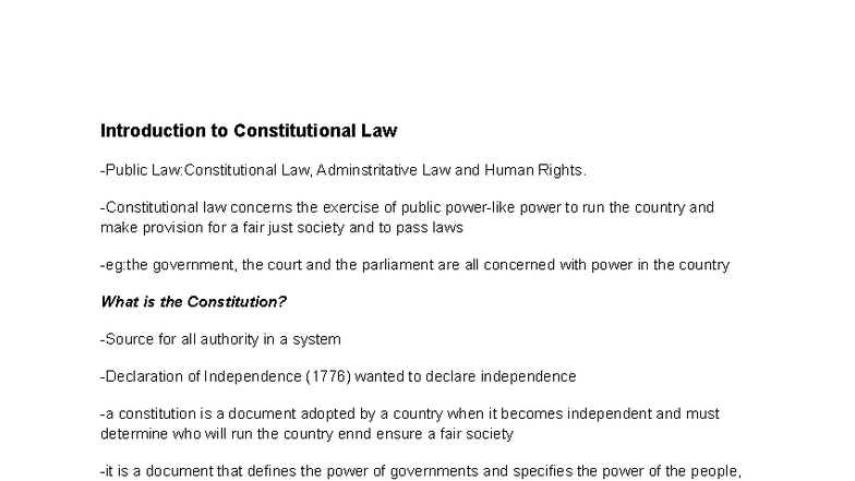 Law 101: Lecture Notes on Constitutional Law, Admin Law & Human Rights ...