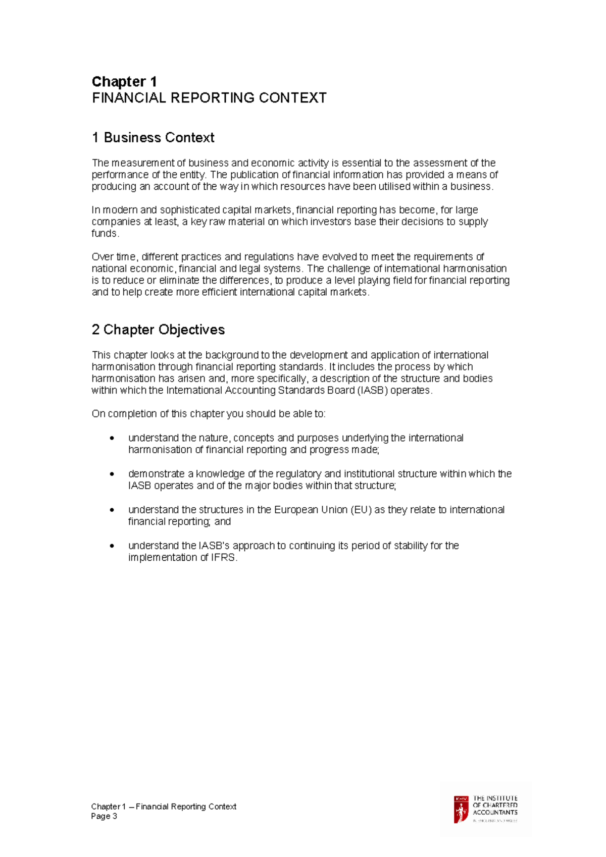 Chapter 1 - Financial Reporting Context: An Overview of Harmonisation ...