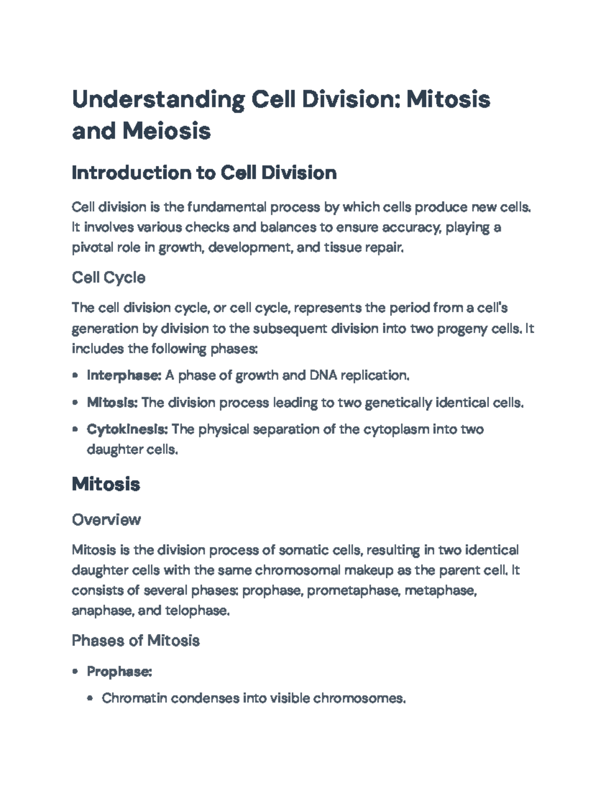 Understanding Mitosis and Meiosis: Cell Division Processes ...