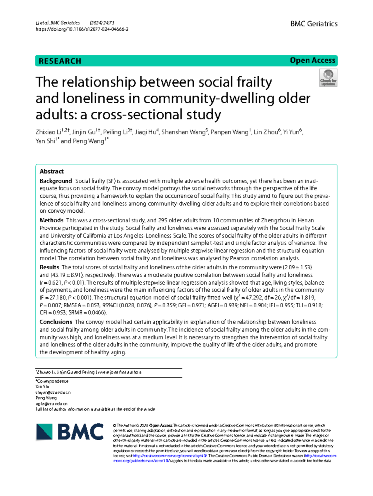 The Relationship Between Social Frailty and Loneliness in Older Adults ...