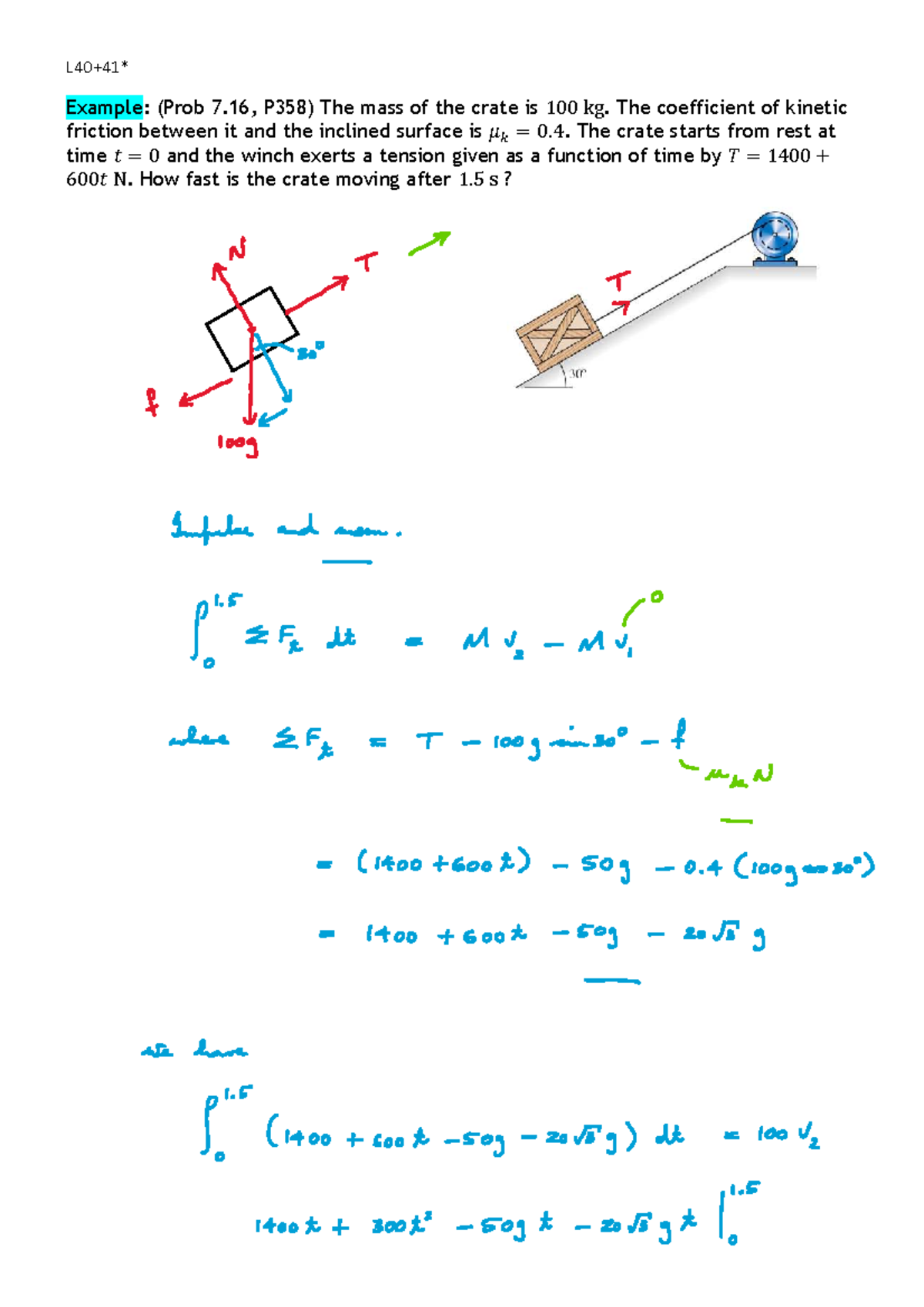 L40+41 - Impulse and Momentum Analysis in Impact Scenarios - Studocu