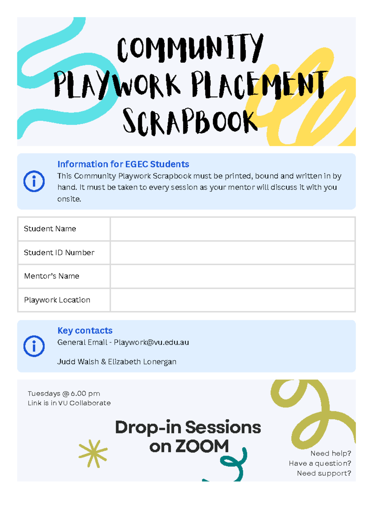 2025 EGEC Community Playwork Placement Scrapbook Guidelines - Studocu