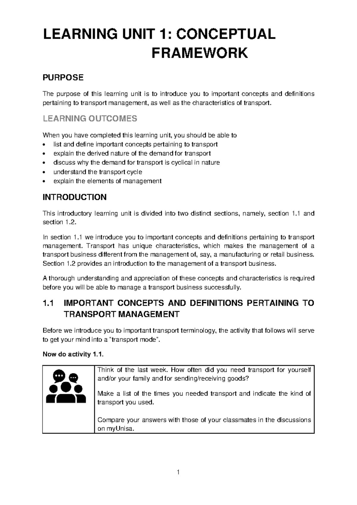TRL2601 Comprehensive Overview of All Learning Units - Studocu