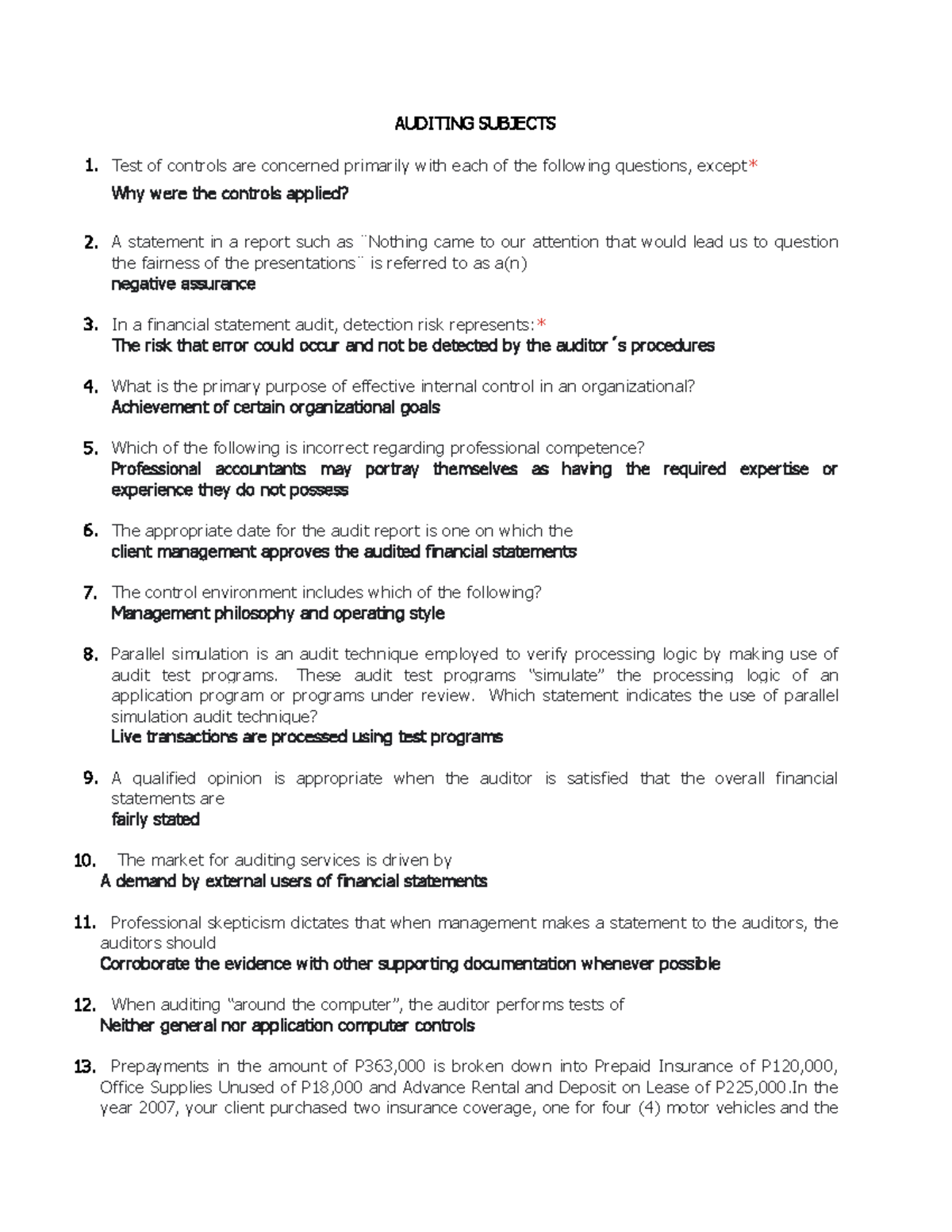 Auditing Notes for ACC 101: Key Concepts and Procedures - Studocu