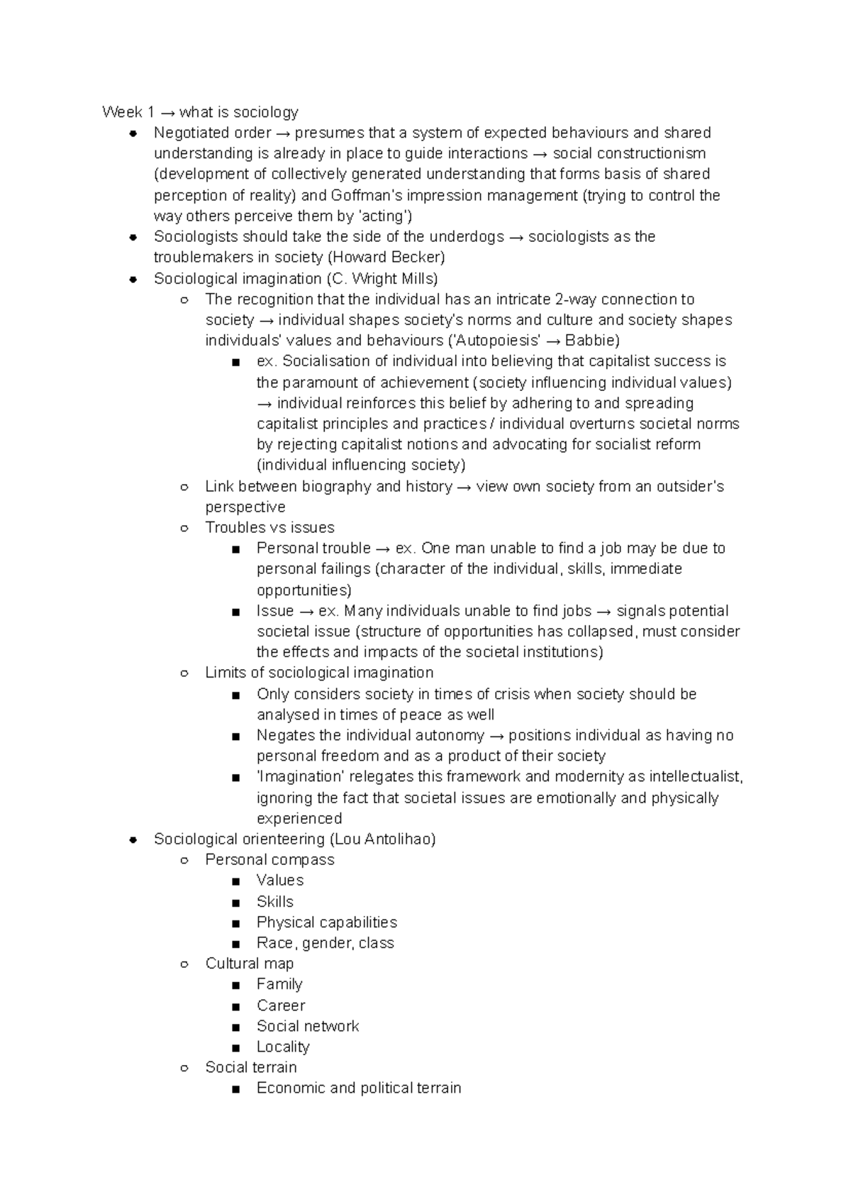 SC1101E Final Exam Prep - Summary of Key Sociological Theories and ...