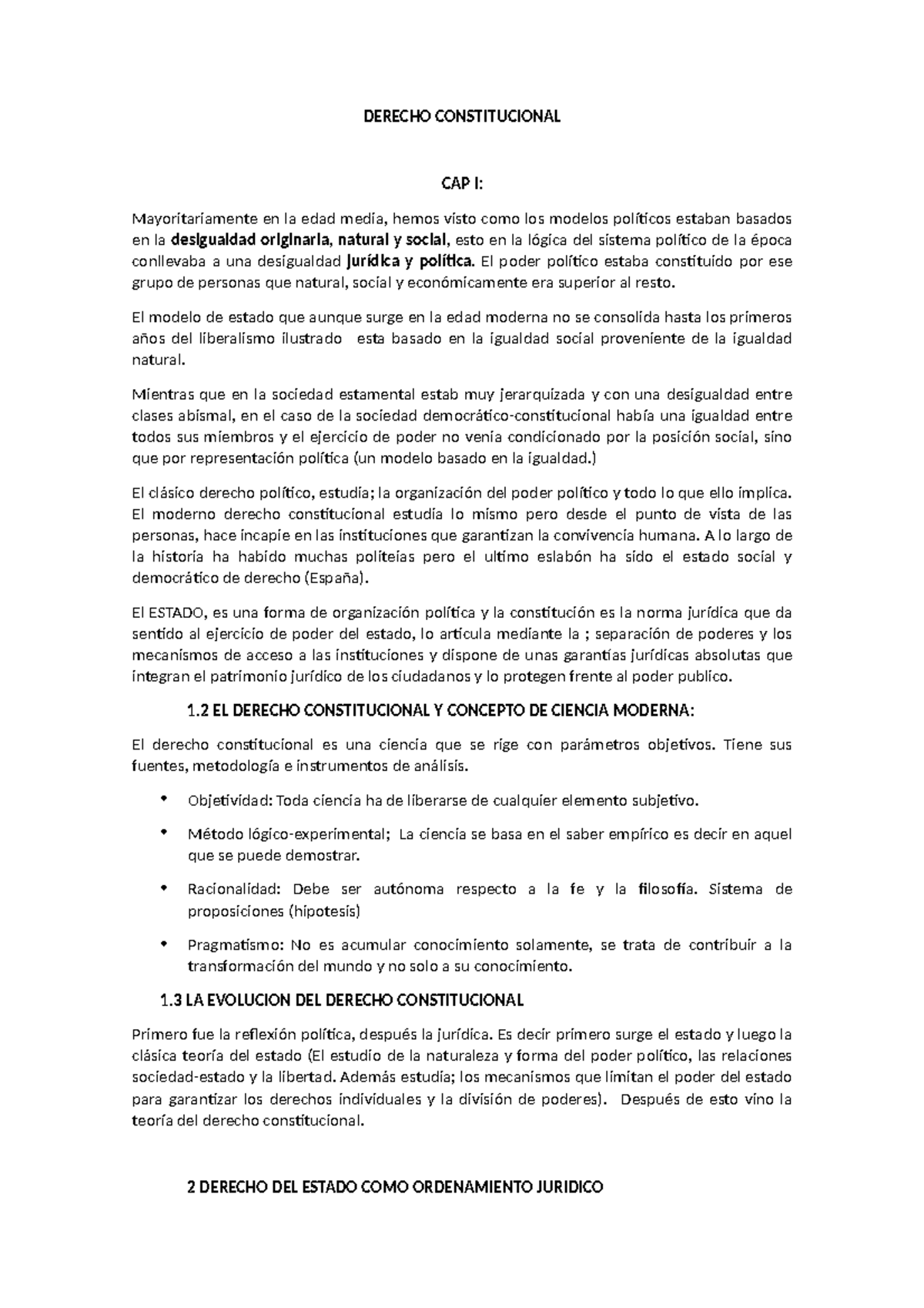 DERECHO CONSTITUCIONAL CAP I: Evolución y Fundamentos del Estado ...