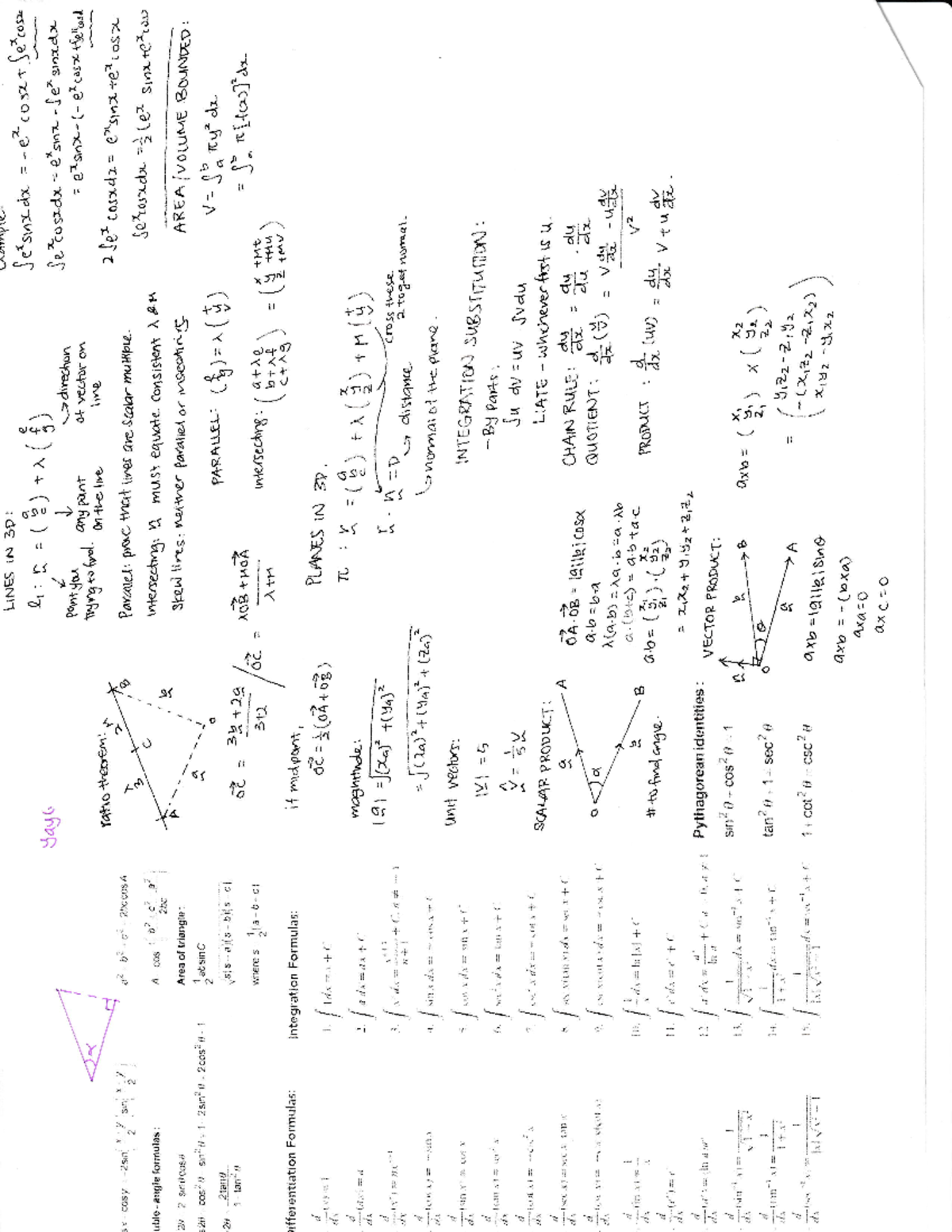 MA1301 Study Helpsheet - Key Concepts and Guidelines - Studocu