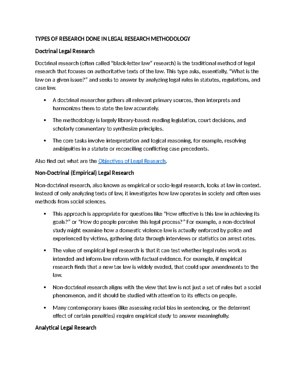 Types of Research in Legal Research Methodology: A Comprehensive ...