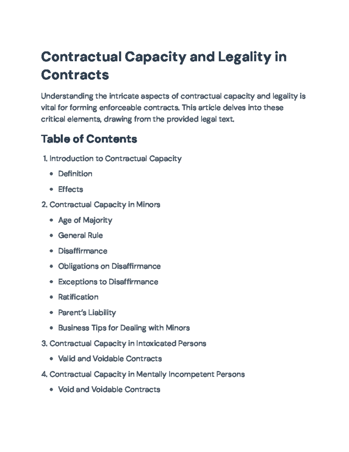 Contractual Capacity & Legality in Contracts: Essential Legal Insights ...