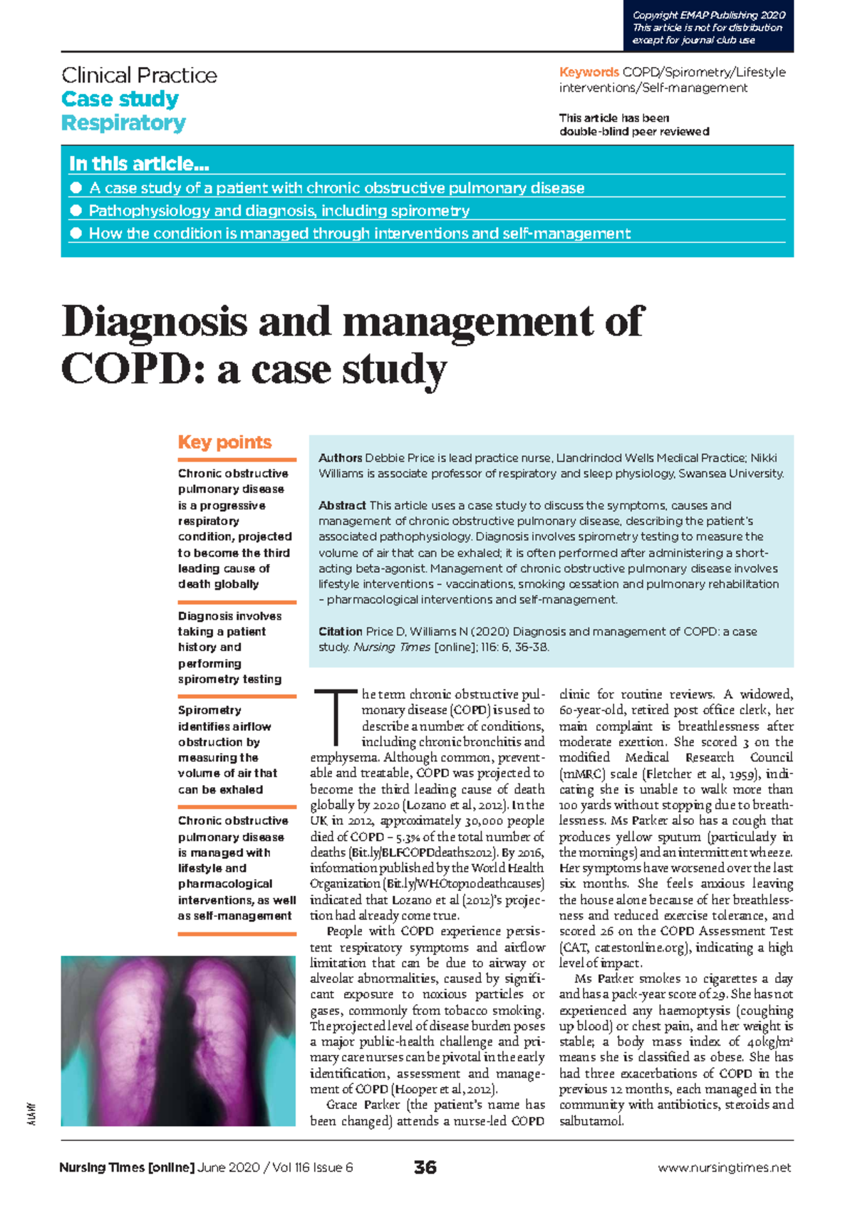 2005 06 Diagnosis and management of COPD a case study - This article is ...