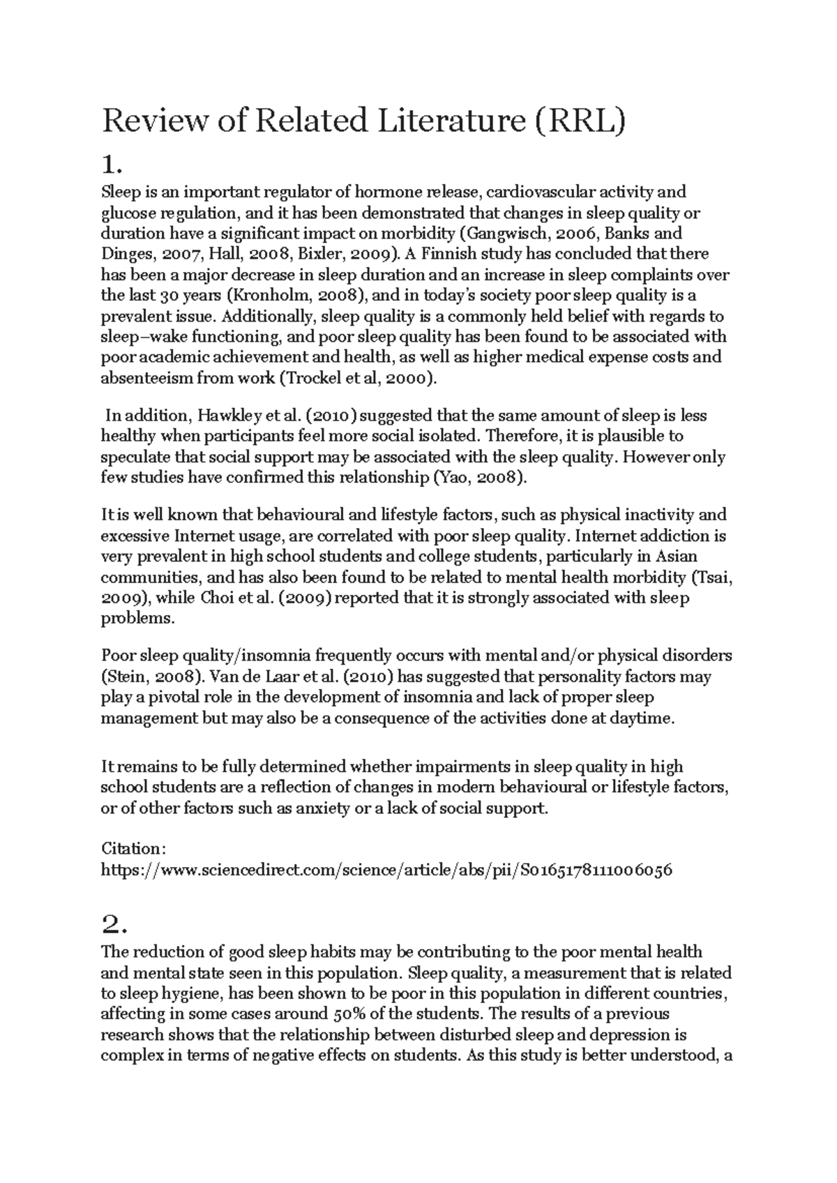 RRL-PR2: Systematic Review of Sleep Quality and Mental Health in ...