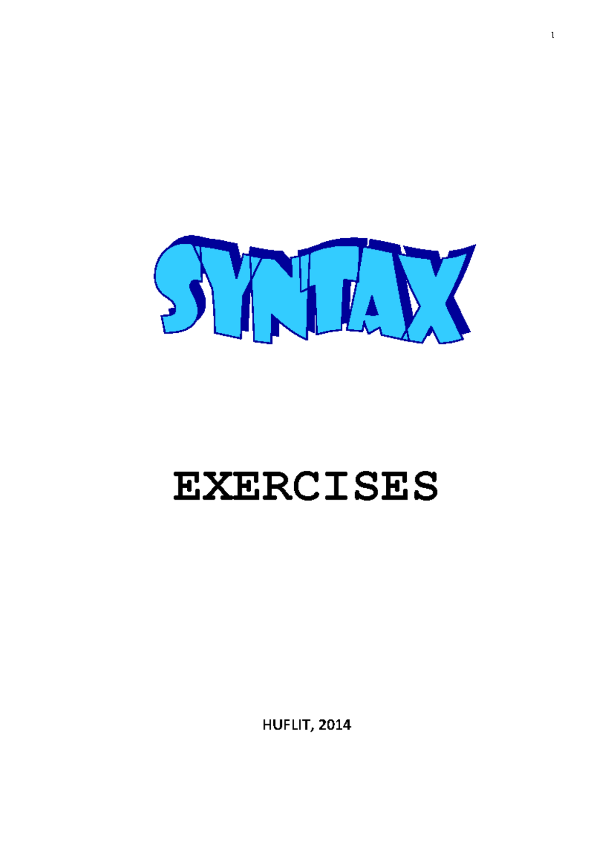 Syntax Exercises and Functions - HUFLIT 2014 - Studocu