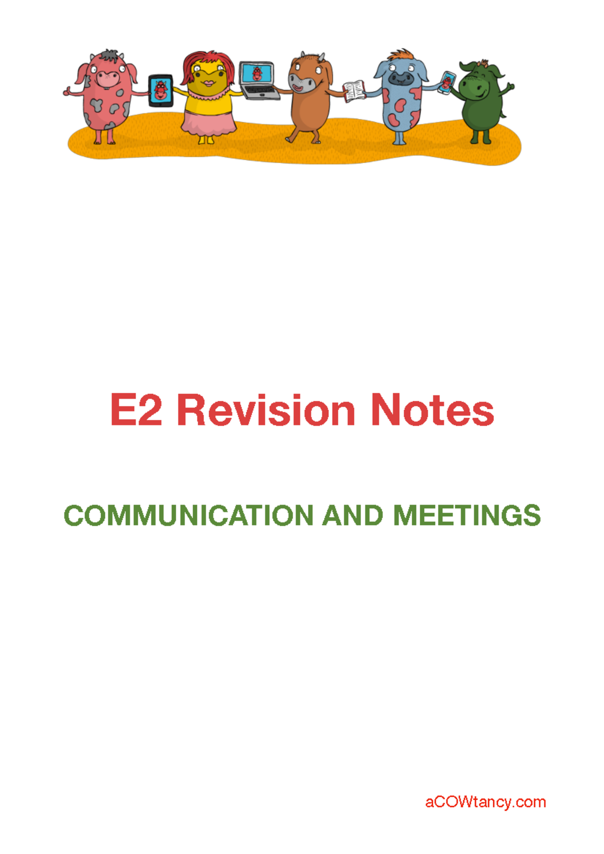 E2 CIMA B3 Communication & Meetings Revision Notes - Studocu