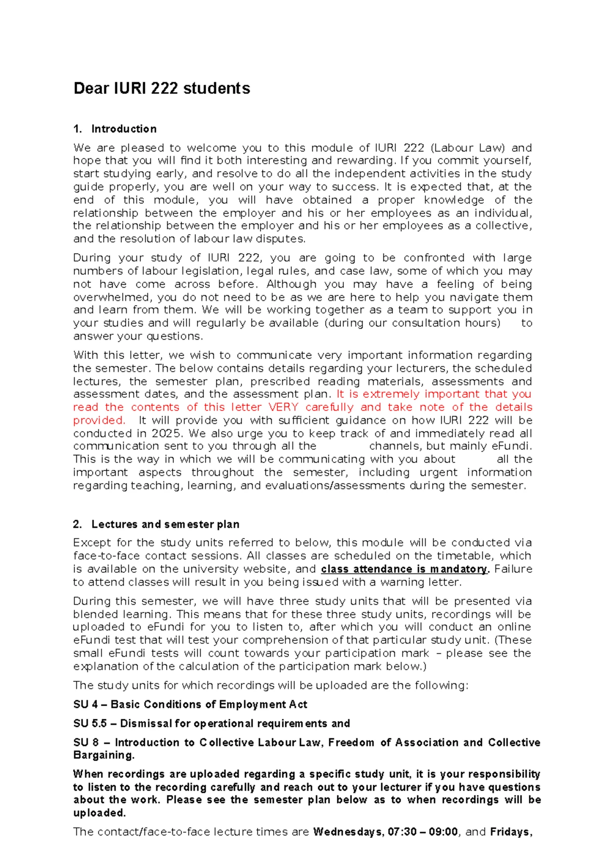 IURI 222 Study Unit 5-9: Unfair Labour Practices & Strikes Overview ...