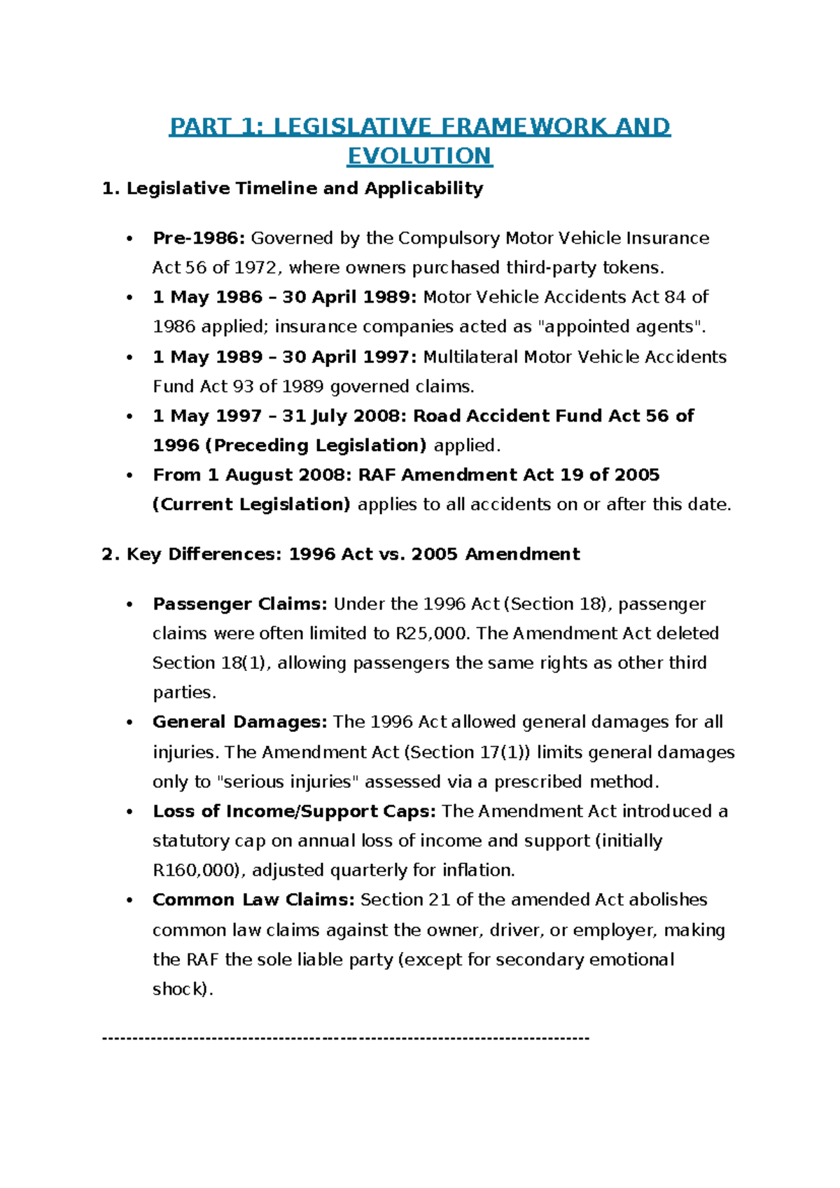 PIC Notes 1: Legislative Framework & Key Changes in Motor Vehicle ...