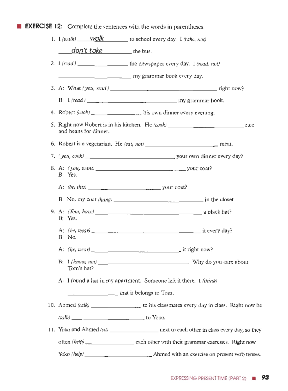 EXERCISE 12: Present Simple & Present Continuous Practice - Studocu
