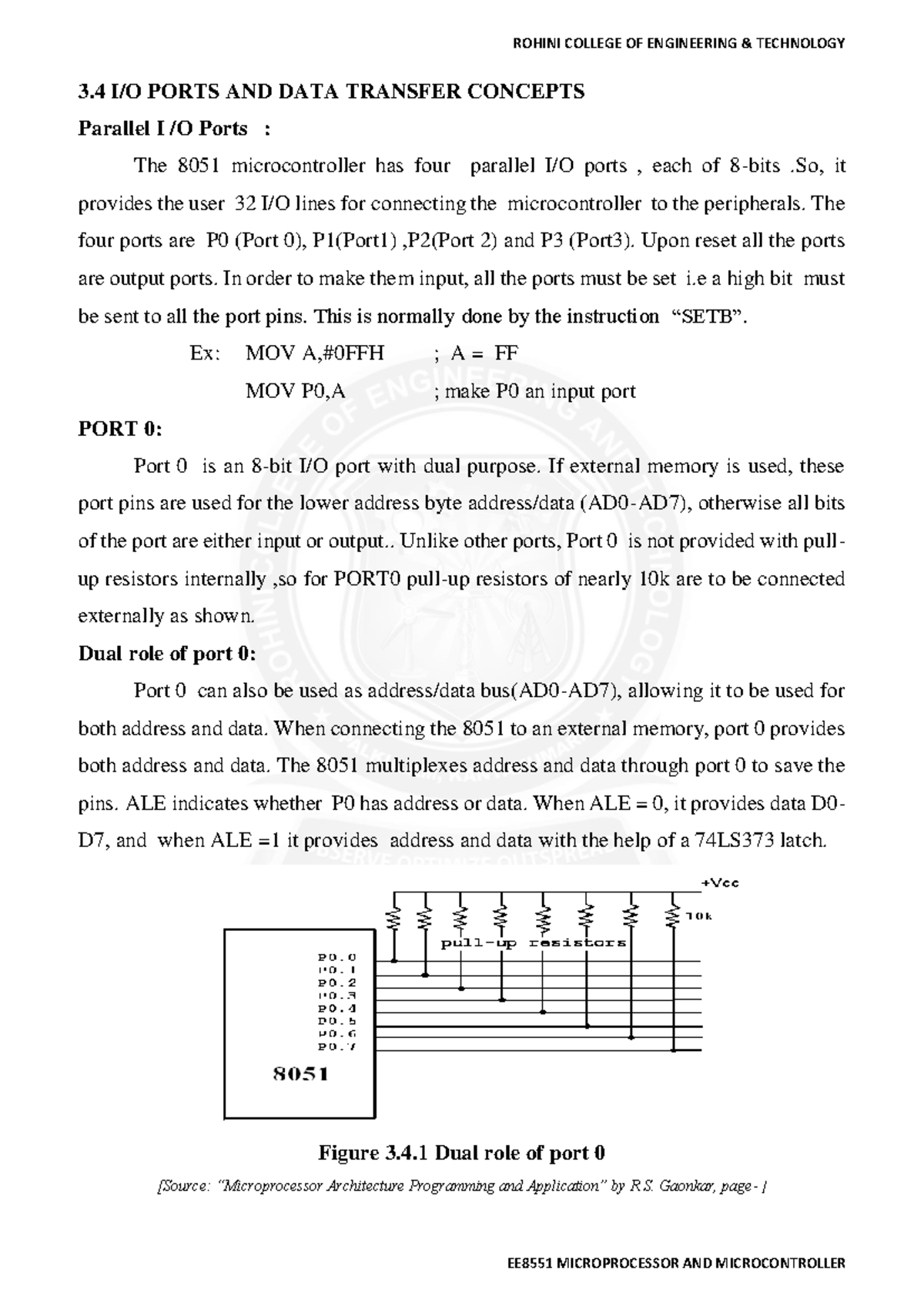 8051 Lecture Notes: I/O Ports and Serial Communication Overview - Studocu