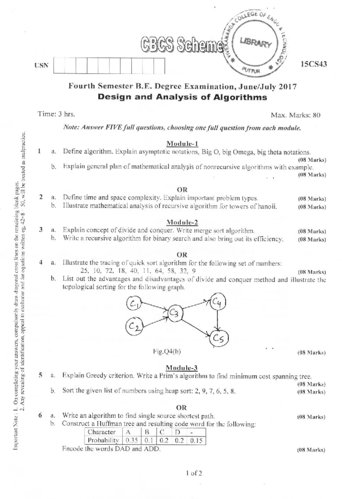 Design and Analysis of Algorithms (BCS401) - Module 2 Notes - Studocu