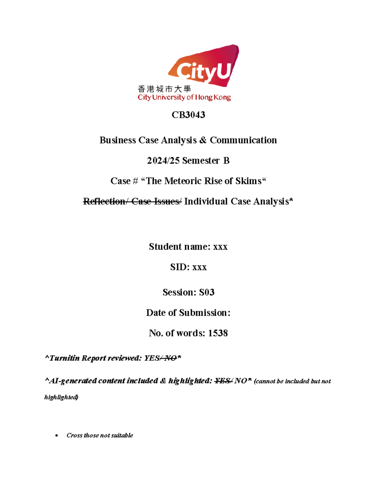 Individual Case Analysis: The Meteoric Rise of Skims (CB 2024) - Studocu