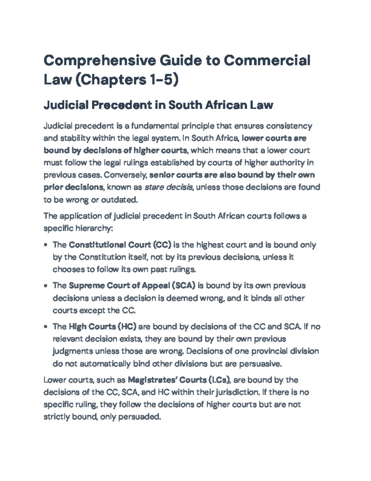 Comprehensive Guide to Commercial Law (CL101): Key Concepts ...